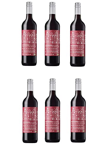 IKEA Glühwein VINTERSAGA 2022 mit natürlichen Aromen - 6-er Set roter Glühwein mit 12% vol. und 750ml pro Flasche von Vintersaga