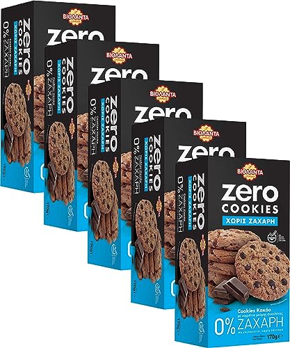 Cookies Doppelkekse Kekse mit Kakao und dunklen Schokostückchen ohne Zucker 850g aus Griechenland von Violanta