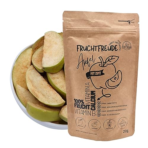 Fruchtfreude Apfel gefriergetrocknet, halbiert - ohne Zusätze 200g (10x20g) von Virelya