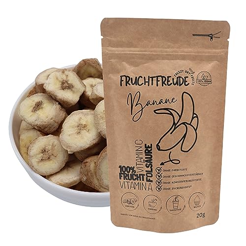 Fruchtfreude Banane gefriergetrocknet, in Scheiben - ohne zusätze 200g (10x20g) von Virelya