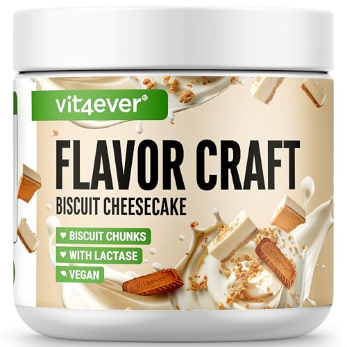 Geschmackspulver Biscuit Chessecake mit extra vielen Chunks - 250 g - Leckerer Geschmack und Süße - Vielseitig einsetzbar für Lebensmittel & Getränke - Flavour Powder - FLAVOR CRAFT von Vit4ever