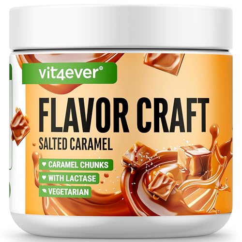 Geschmackspulver Salted Caramel mit extra vielen Chunks - 250 g - Leckerer Geschmack und Süße - Vielseitig einsetzbar für Lebensmittel & Getränke - Flavour Powder - FLAVOR CRAFT von Vit4ever