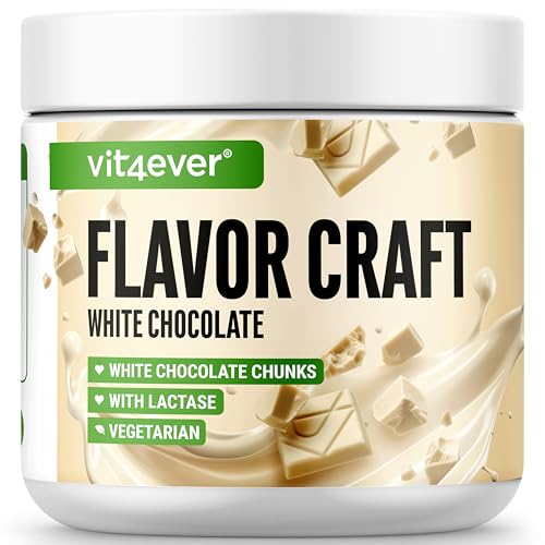 Geschmackspulver White Chocolate mit extra vielen Chunks - 250 g - Leckerer Geschmack und Süße - Vielseitig einsetzbar für Lebensmittel & Getränke - Flavour Powder - FLAVOR CRAFT von Vit4ever