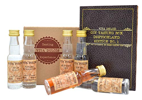 Vita Dulcis Gin Deutschland Tasting Probierset | 6x0,02l (=0,12l) mit Verkostungsbooklet | Probier Set | Gin Set von Vita Dulcis