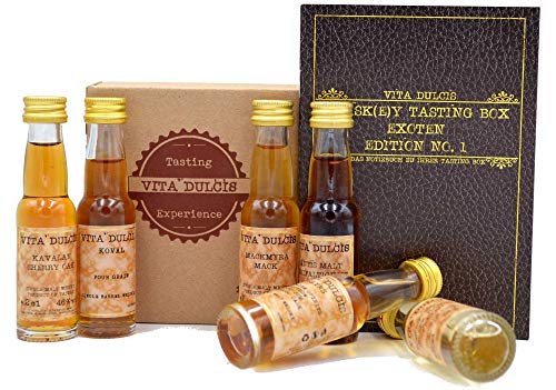 Vita Dulcis Whisky Exoten Tasting Probierset | 6x0,02l mit Verkostungsbooklet | Probier Set | Whisky Set von Vita Dulcis