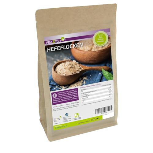 Vita2You Hefeflocken 1kg - ohne Zusätze - Proteinreich - 1000g - Ideal für vegane Käsesoßen - Zippbeutel - Premium Qualität von Vita2You