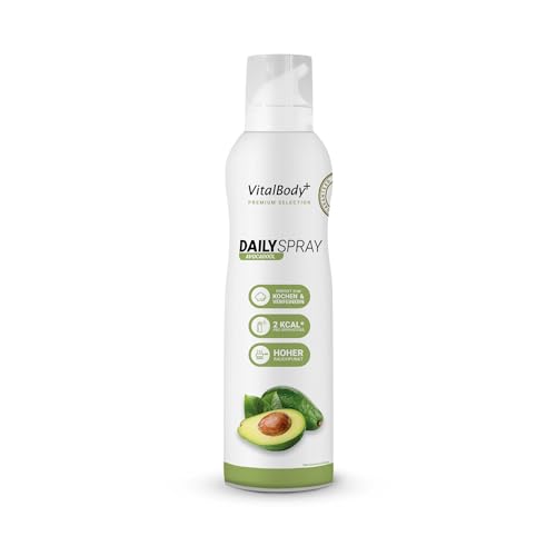 VitalBody+ DailySpray Avocadoöl, 800 Portionen, 2 kcal Spray zum Braten, Grillen & Verfeinern, für gesundes Kochen, Non-Stick cooking spray mit Avocadoöl von VitalBody+ SUPPLEMENTS