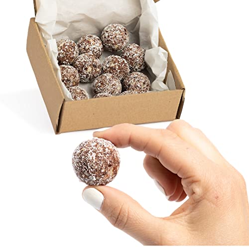 Vitalityballs - 12x Natürliche Energyballs "Strawberry Coconut" ohne zusätzlichem Zucker 100 % Vegan & Glutenfrei - Energie Kugeln Power Snacks - Energie Bällchen mit Datteln fruchtig exotisch von Vitalityballs