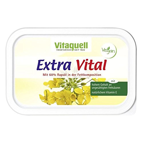 Vitaquell Extra Vital Pflanzen-Margarine mit 60 % Rapsöl und reich an Vitamin E von Vitaquell