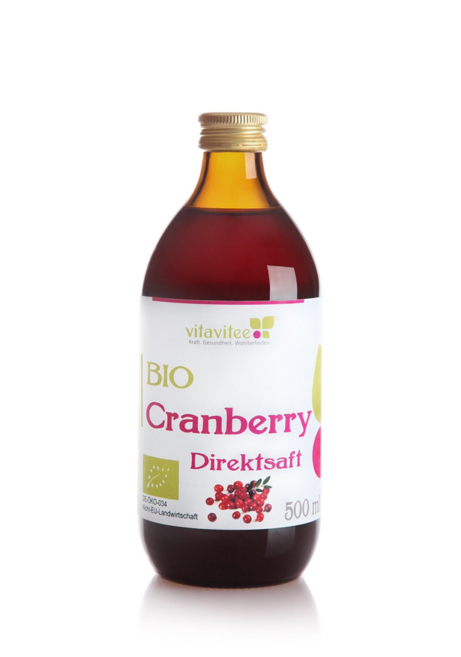 Bio Cranberry Direktsaft 0,5 Liter - Freude f?r alle Sinne von Vitavitee