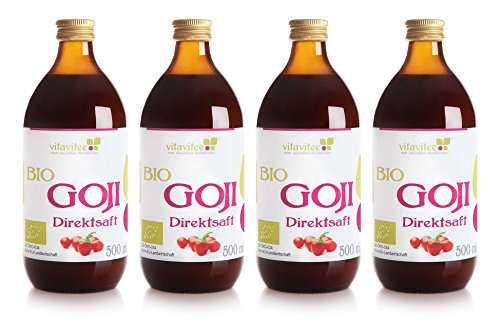 Vitavitee Bio Goji Direktsaft Gojisaft (4 x 500 ml) von Vitavitee