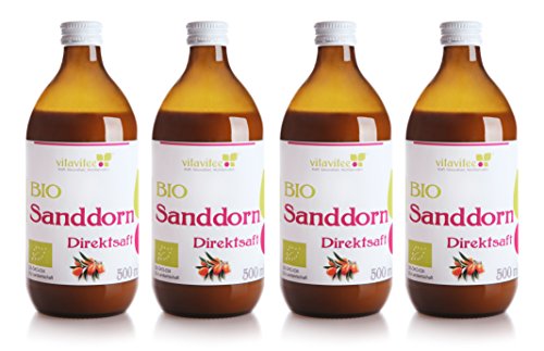 Vitavitee Bio Sanddorn Direktsaft Sanddornsaft (4 x 500 ml) von Vitavitee