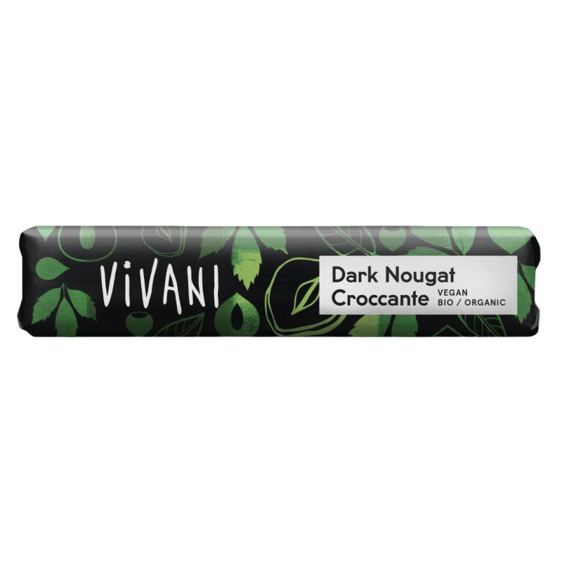 Bio Dark Nougat Croccante Schokoriegel von Vivani