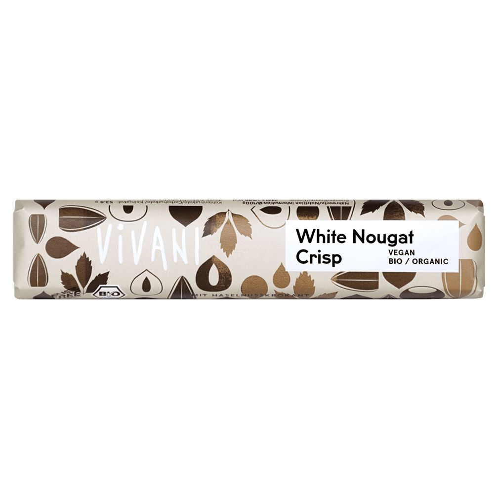 Bio White Nougat Crisp Schokoriegel von Vivani