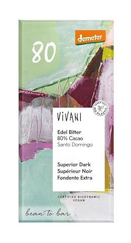 Vivani Edelbitterschokolade mit 80% Kakao (90 g) - Bio von Vivani