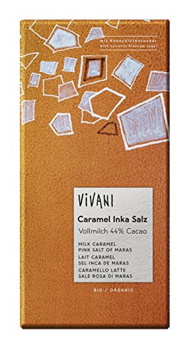 Vivani Bio Schokolade Caramel Inka Salz mit Kokosblütenzucker, 10er Pack (10 x 80 g) von Vivani