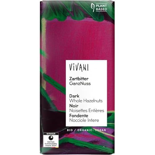 Vivani Zartbitterschokolade mit ganzen Haselnüssen (100 g) - Bio von Vivani