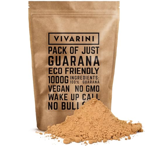 Vivarini Organic Ground Guarana 1kg | Reichhaltige Koffeinquelle | Zusatz für Aufgüsse - Tee und Mate Tee | 2x mehr Koffein als Kaffee | Guarana Pulver aus Brasilien von Vivarini