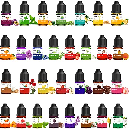 Lebensmittelaroma, Flavour Drops - 30 Flussig Konzentrierte Lebensmittelaromaöl für Backen, Kochen, Getränke - Wasser- und öllösliches Aromaöl Food Flavouring für Lippenbalsam und Seifenherstellung von Vividye