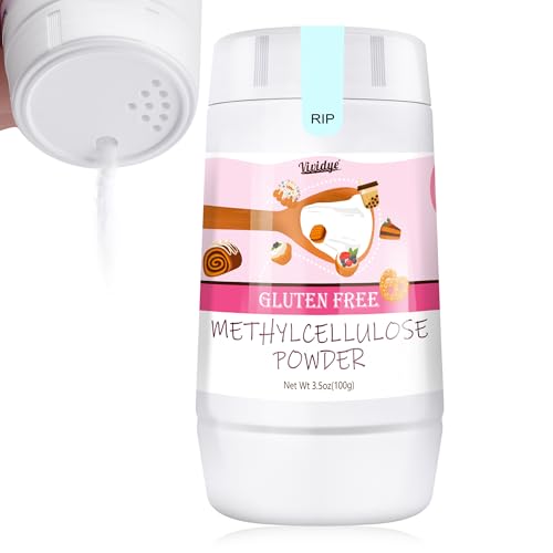 Methylcellulose (MC), 100g Pure & Premium Methylcellulose für Eiscreme, Gemüse Burger, Kuchen, Joghurt, Süßigkeiten, Zahnfleisch, Backen und Mehr, Lebensmittelstabilisator und Binder von Vividye