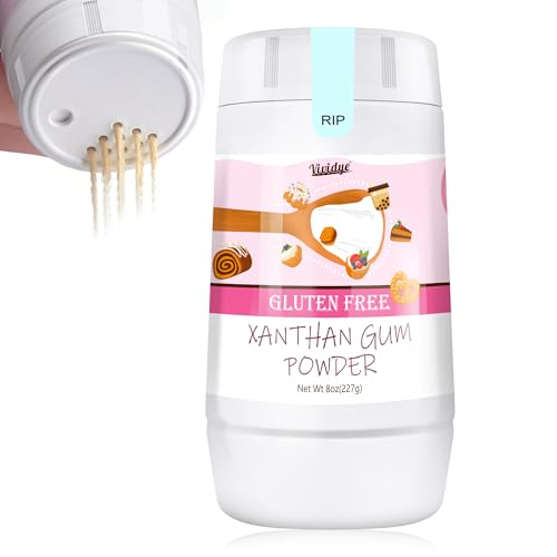 Xanthan Gum Pulver 227g - Lebensmittelqualität Xanthan für Herstellen von Speiseeis, Kuchen, Saucen, Suppen, Joghurt und Mehr, Glutenfreier Bindemittel, Vegetarier von Vividye