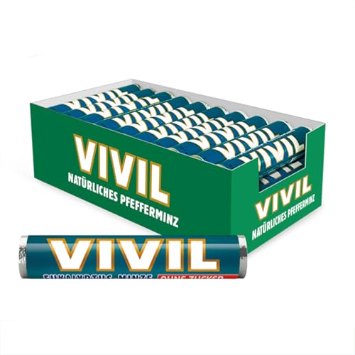 VIVIL Rollen Eukalyptus-Minze, 30 Rollen, starke Pastillen mit Eukalyptusgeschmack, zuckerfrei & vegan, 30 x 28g von Vivil