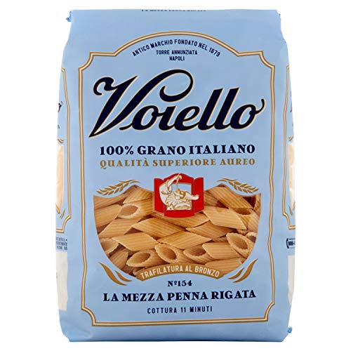 Voiello Nudeln, halbe Stifte, gestreift, Nr. 154, 500 g, 100% italienische Körner, Bronzedrahtzieher von Voiello