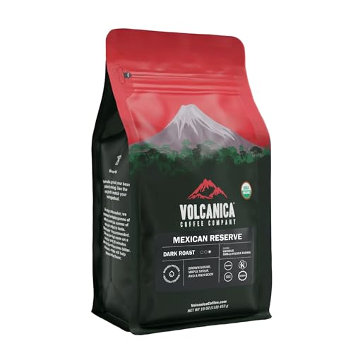 Mexikanischer Kaffee, dunkel geröstet, gemahlen, USDA Bio, Reserve, frisch geröstet, 473 ml von Volcanica Coffee