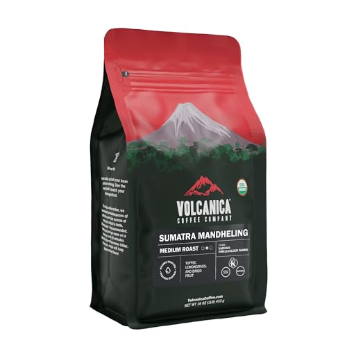 Volcanica Gourmet Coffee Sumatra mandheling kaffee, bio, fair trade, ground, frisch gerösteter, 16-ounce von Volcanica Coffee