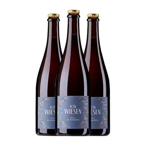 Von Wiesen Ancestral Apfel & Rote Johannisbeere Perlwein 75 cl Weißer Sekt (Karton mit 3 Flaschen von 75 cl) von Von Wiesen