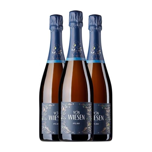 Von Wiesen Obstschaumwein Apfel Apfelschaumwein Brut 75 cl Weißer Sekt (Karton mit 3 Flaschen von 75 cl) von Von Wiesen