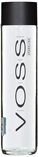 Voss Water Sparkling 375 ml, natürliches Mineralwasser mit Kohlensäure, 24er Pack (Einweg, 24 x 375 ml) von Voss