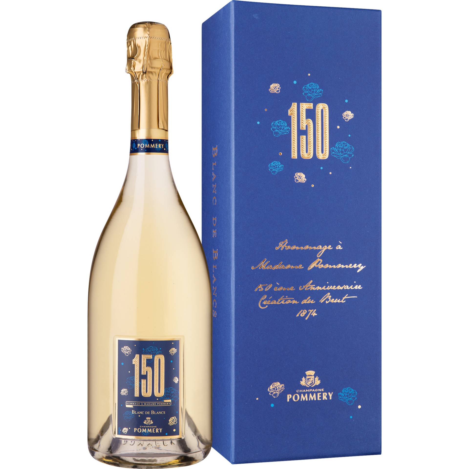 Champagne Pommery 150, Brut, Blanc de Blancs, Champagne AC, Geschenketui, Champagne, Schaumwein von Vranken-Pommery - 51689 Reims - France