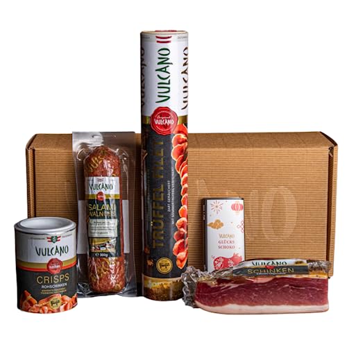 Geschenkbox Deluxe, Geschenk mit feinen Delikatessen, als Geschenk verpackt, Ideal für Genießer und Gourmets, tolles Geschenk für Männer und Frauen von Vulcano