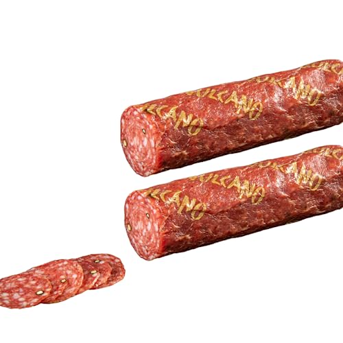 Österreichische Pfeffer Salami 2 x 300g im Ganzen Stück, 100% Natürlich, Geräuchert, Glutenfrei, Laktosefrei, verzehrfertig (Pfeffer) von Vulcano