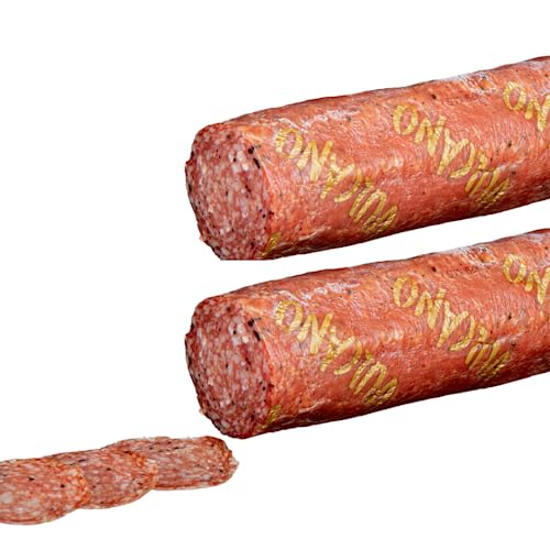 Österreichische Salami 2 x 300g im Ganzen Stück, 100% Natürlich, Geräuchert, Glutenfrei, Laktosefrei, Östereichisches Qualitätsprodukt (Trüffel) von Vulcano