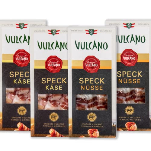 Speckrüchte mit natürlich Zutaten aus Österreich, Käse und Walnüsse umwickelt mit Räucherspeck, Handgemacht, Österreichsiches Qualitätsprodukt, Antipasti, Tapas (Käse & Nuss Mix) von Vulcano