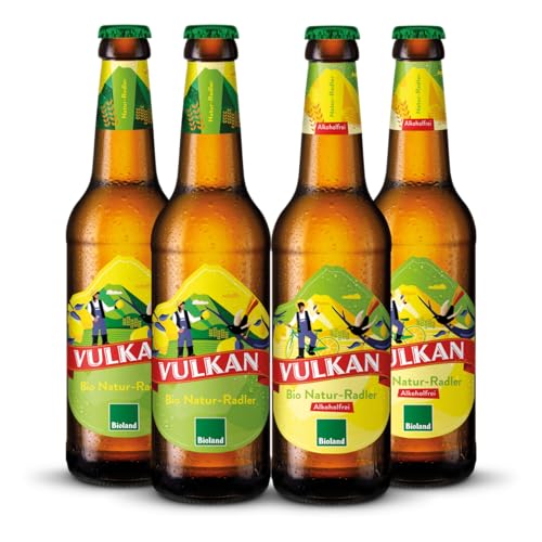 VULKAN Bio Radlerpaket 12x0,33l / 6 x Natur-Radler/ 6 x Natur-Radler alkoholfrei (MEHRWEG, inkl. Pfand) von Vulkan