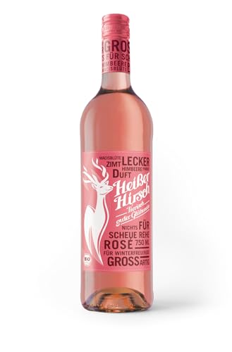 Heißer Hirsch Rosé Glühwein, 750 ml, Veganer Winzerglühwein (1 Flasche, 750, milliliter) von W.