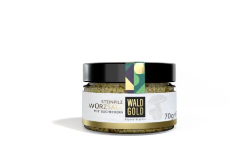 WALDGOLD Steinpilz Würzsalz mit Bucheckern (1 x 70 g); Wildsammlung von WALDGOLD