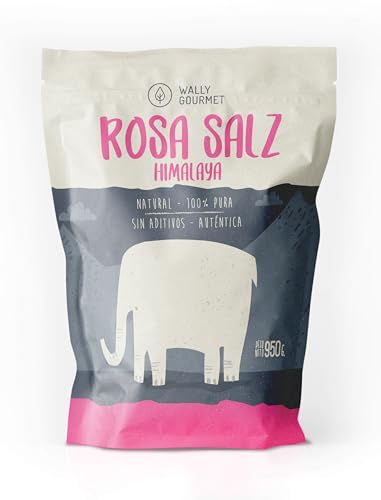 Rosa Kristallsalz aus dem Himalaya FEIN. 100% veganes Speisesalz, reines Steinsalz, unbehandeltes Natursalz, ohne Zusatzstoffe, unraffiniert. Pakistanisches Salzgebirge. Herkunft: Pakistan 950Gr von WALLY GOURMET