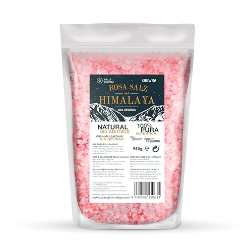 Himalaya Salz Grob, Rosa. 100% Natürlich, BIO, Ohne Zusatzstoffe, Unraffiniert. Grobes Salz Mit Hohem Gehalt An Spurenelementen. Zum Würzen Und Verfeinern. Ursprung: Pakistan. von WALLY GOURMET