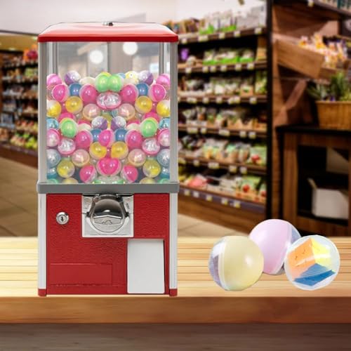 Kaugummiautomat Für Kinder, Kaugummibank Mit Riesiger Ladekapazität, 11,42 X 10,24 X 20,87 Zoll Großer Verkaufsautomat, Süßigkeiten-Kaugummiautomat, Perfekt Für Zuhause, Einzelhandelsgeschäfte,Red von WANGYYDS