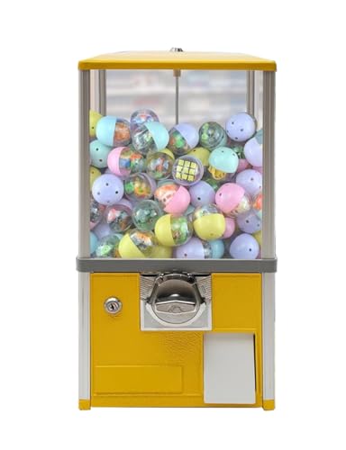 Kommerzieller Kaugummiautomat, Abschließbarer Verkaufsautomat Mit Schlüsseln, Kaugummiautomaten Für 25-Cent-Münzen, 53 Cm Hoher Bonbon-Kaugummiautomat, Kaugummibank Für 4,6–5,1 Cm Große Geräte,Yellow von WANGYYDS