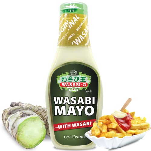 WASABI-O Würzige Mayonnaise – Wasabi-Mayonnaise, hergestellt mit echtem Wasabi, asiatische Mayo-Quetschflasche, 170 g von WASABI-O