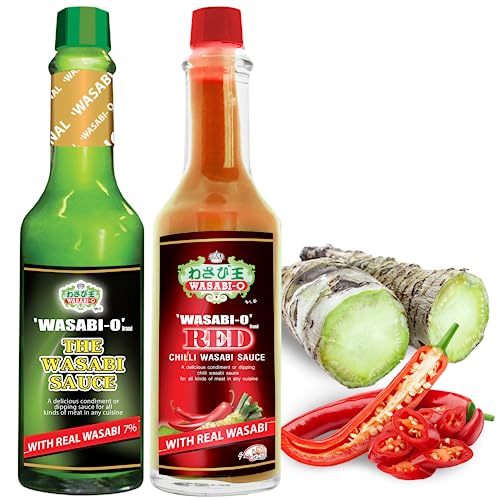 Wasabi-O Combo Set of 2 Wasabi Original Sauce 62g & Wasabi Red Chili Sauce 55g - The Perfect Match, Ideal Not Only For Sushi, Sashimi But For All Seafood, Grilled Meats, and Vegetarian Dishes von WASABI-O