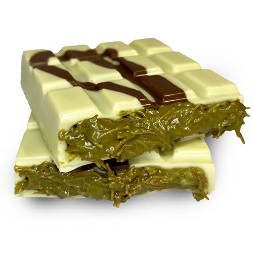 Dubai Schokolade 220g (XL) mit Pistazie & Kunafeh - Nach Original Rezeptur Handgemacht! Virale TikTok Hype Schokolade - EXTREM Schneller Versand (220g, Weiße Schokolade) von WASHYS