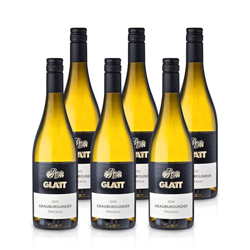 GLATT Grauburgunder trocken 2020 | Qualitätswein vom Kaiserstuhl/Baden, Deutschland | Leicht & Fruchtig im Geschmack | Weißwein aus der Pinot Gris-Traube (6x0,75l) von WBK Weinbau · Weinkontor Glatt