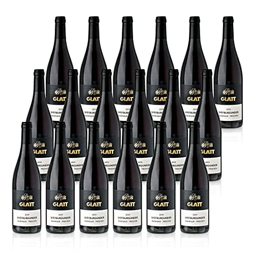 GLATT Spätburgunder Barrique 2019 trocken | Qualitätswein vom Kaiserstuhl/Baden, Deutschland | Samtig & Kräftig im Geschmack | Rotwein aus der Pinot Noir Traube (18x0,75l) von WBK Weinbau · Weinkontor Glatt