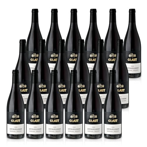 GLATT Spätburgunder Barrique trocken 2020 | Qualitätswein vom Kaiserstuhl/Baden, Deutschland | Samtig und Kräftig im Geschmack | Rotwein aus der Pinot Noir-Traube (18x0,75l) von WBK Weinbau · Weinkontor Glatt